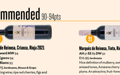 Decanter destaca al Marqués de Reinosa Crianza 2021 y al Marqués de Reinosa tinto 2023 en su selección de tempranillos de España